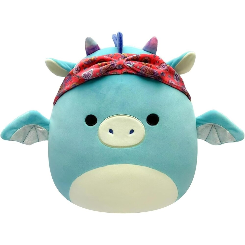 Tatiana the Teal Dragon 7.5 Inch Jazwares Squishmallow Red Bandana